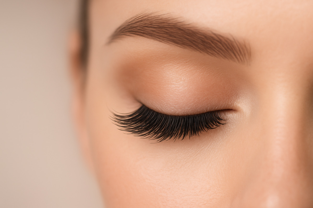 Close-up van wimperextensions